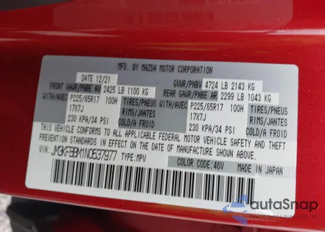 2022 Mazda Cx-5 2.5 S Select from USA, damaged, VIN JM3KFBBM1N0537977